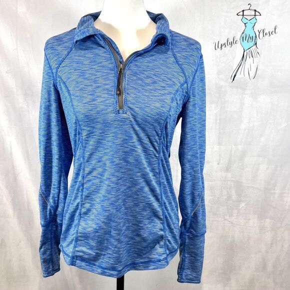 Tangerine blue marled 1/4 zip long sleeve active top size small - Picture 1 of 9